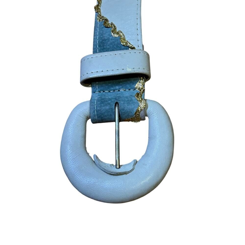 Vintage Pastel Patchwork Suede & Leather Belt - Picture 4 of 6